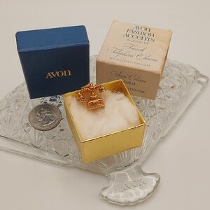 Avon 1973 Gold Tone Telephone Charm Necklace with Original Presentation Box-GVC